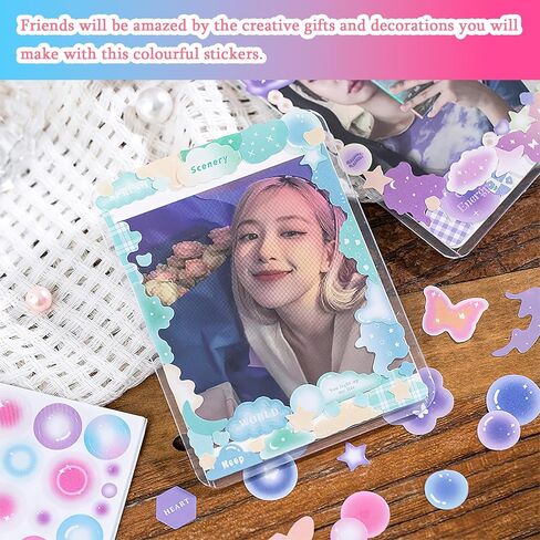 4600 قطعة من سجل القصاصات Kpop Photocards Toploader ملصقات الكورية ديكو ملصقات كتاب للفنون الحرفية بطاقات المعايدة سجل القصاصات ديكور المنزل DIY ملصقات ديكو 100 صفحة in Kuwait