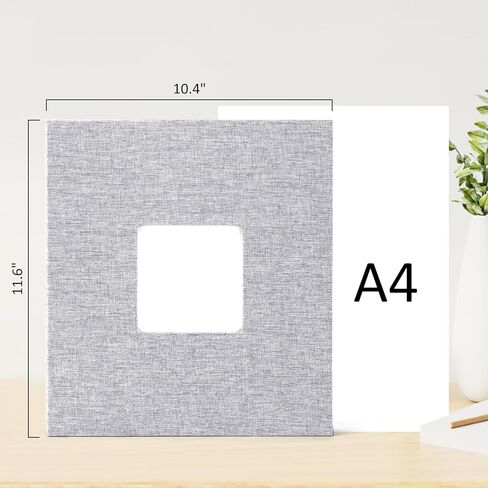 اوبيكو البوم صور لصور 3x5 4x6 5x7 8x10، البوم سجل قصاصات ذاتي اللصق، 20 ورقة 40 صفحة غطاء كتان مع نافذة عرض، كتاب صور تصنعه بنفسك، هدية مثالية لحفلات الزفاف والرضع والعائلة in Kuwait