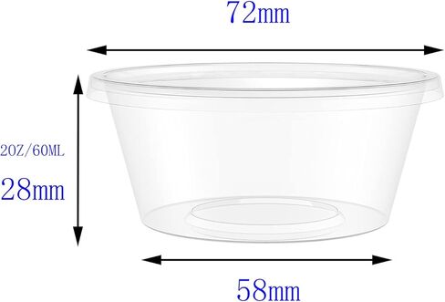 XINGLIAN 100 قطعة من الحاويات البلاستيكية الصغيرة الشفافة بوزن 2 أونصة مع أغطية لتخزين الكرات الإسفنجية للاستعمال مرة واحدة، حاويات مانعة للتسرب مع أغطية لصناعة الحرف اليدوية in Kuwait