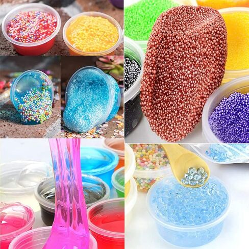 XINGLIAN 100 قطعة من الحاويات البلاستيكية الصغيرة الشفافة بوزن 2 أونصة مع أغطية لتخزين الكرات الإسفنجية للاستعمال مرة واحدة، حاويات مانعة للتسرب مع أغطية لصناعة الحرف اليدوية in Kuwait