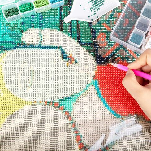 UOONY 280 Slots Diamond Painting Storage Containers Diamond Accessories and Tools Boxes Bead Organizer 28 Grids 10Pcs with 400Pcs Label Stickers for Nail Craft in Kuwait