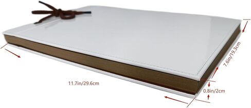 Sublimation Photo Album Blanks Leather Diy Family Scrapbook Photo Album Expandable 11.6x7.5 Inches 80 Pages (Brown) in Saudi Arabia
