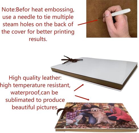 Sublimation Photo Album Blanks Leather Diy Family Scrapbook Photo Album Expandable 11.6x7.5 Inches 80 Pages (Brown) in Saudi Arabia