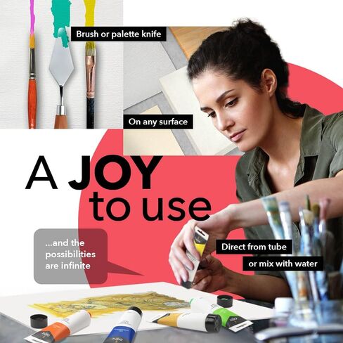 مجموعة أنابيب طلاء أكريليك كبيرة من Castle Art Supplies 12 75 مل للبالغين من الفنانين المبتدئين | مثالية للنسيج الخشبي والسيراميك وفن الأظافر in Kuwait