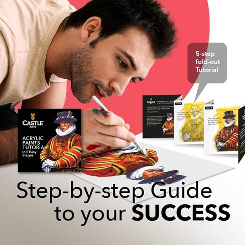 مجموعة أنابيب طلاء أكريليك كبيرة من Castle Art Supplies 12 75 مل للبالغين من الفنانين المبتدئين | مثالية للنسيج الخشبي والسيراميك وفن الأظافر in Kuwait