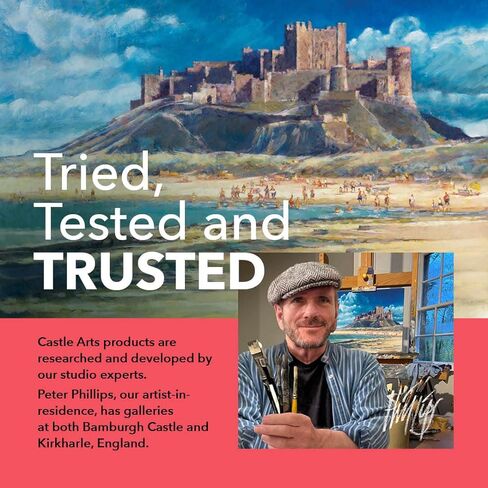 مجموعة أنابيب طلاء أكريليك كبيرة من Castle Art Supplies 12 75 مل للبالغين من الفنانين المبتدئين | مثالية للنسيج الخشبي والسيراميك وفن الأظافر in Kuwait