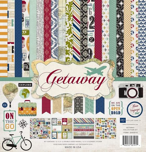 Echo Park Paper Company GA63016 Getaway Collection Scrapbooking Kit 12-x-12-Inch in Saudi Arabia