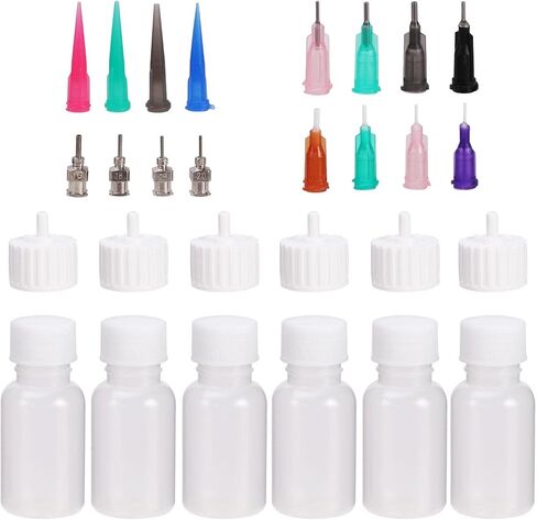 Balana 6 Pcs Glue Applicator Bottles, 30ml Plastic Squeezable Dropper Bottles for Glue Applications, Paint Quilling Craft and Oil(White) in Saudi Arabia