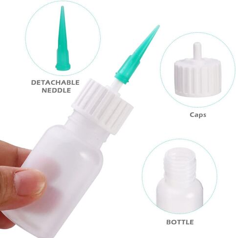 Balana 6 Pcs Glue Applicator Bottles, 30ml Plastic Squeezable Dropper Bottles for Glue Applications, Paint Quilling Craft and Oil(White) in Saudi Arabia