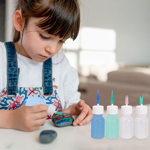 Balana 6 Pcs Glue Applicator Bottles, 30ml Plastic Squeezable Dropper Bottles for Glue Applications, Paint Quilling Craft and Oil(White) in Saudi Arabia
