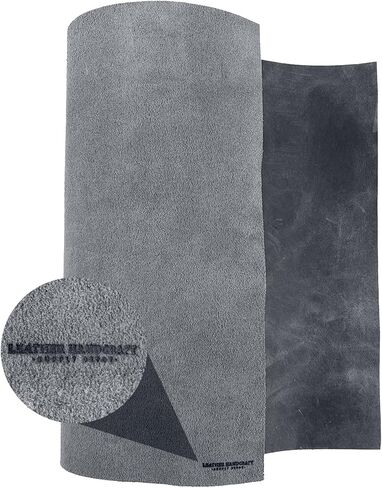 مستودع مستلزمات الحرف اليدوية الجلدية، مستطيل جلدي (12 × 24 بوصة) من الجلد المحبب بالكامل - ورشة عمل الهوايات، مشروع الخياطة والأعمال اليدوية - قوي وخفيف الوزن (سُمك 1.8 مم، أسود فحمي) in Kuwait