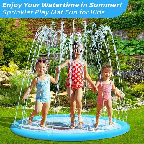 وسادة سبلاش للأطفال - سجادة لعب سبلاش للأطفال، 67 بوصة قابلة للنفخ في الصيف في الهواء الطلق ألعاب مائية للأطفال بعمر 3 سنوات فما فوق، سجادة لعب سبلاش نافورة للأطفال الصغار والأطفال in Kuwait