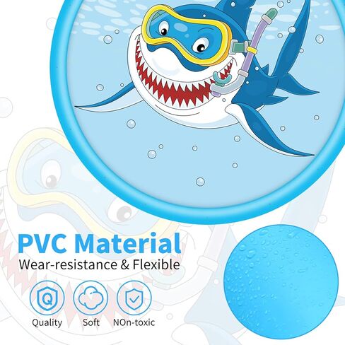 وسادة سبلاش للأطفال - سجادة لعب سبلاش للأطفال، 67 بوصة قابلة للنفخ في الصيف في الهواء الطلق ألعاب مائية للأطفال بعمر 3 سنوات فما فوق، سجادة لعب سبلاش نافورة للأطفال الصغار والأطفال in Kuwait