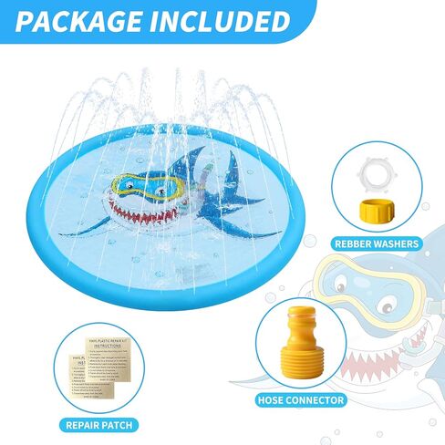 وسادة سبلاش للأطفال - سجادة لعب سبلاش للأطفال، 67 بوصة قابلة للنفخ في الصيف في الهواء الطلق ألعاب مائية للأطفال بعمر 3 سنوات فما فوق، سجادة لعب سبلاش نافورة للأطفال الصغار والأطفال in Kuwait