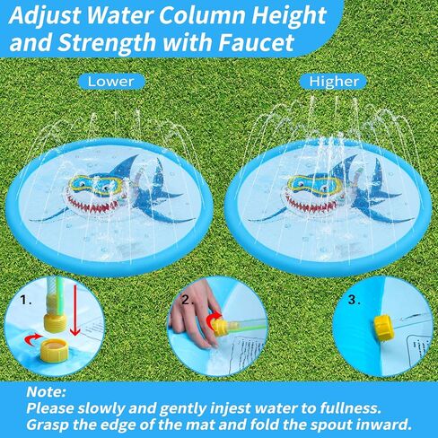 وسادة سبلاش للأطفال - سجادة لعب سبلاش للأطفال، 67 بوصة قابلة للنفخ في الصيف في الهواء الطلق ألعاب مائية للأطفال بعمر 3 سنوات فما فوق، سجادة لعب سبلاش نافورة للأطفال الصغار والأطفال in Kuwait