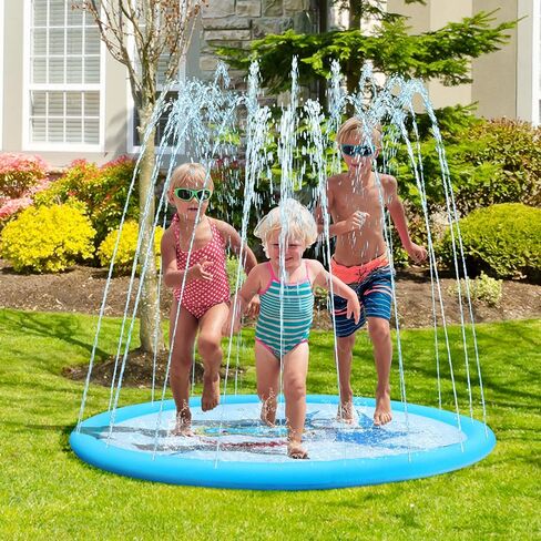 وسادة سبلاش للأطفال - سجادة لعب سبلاش للأطفال، 67 بوصة قابلة للنفخ في الصيف في الهواء الطلق ألعاب مائية للأطفال بعمر 3 سنوات فما فوق، سجادة لعب سبلاش نافورة للأطفال الصغار والأطفال in Kuwait