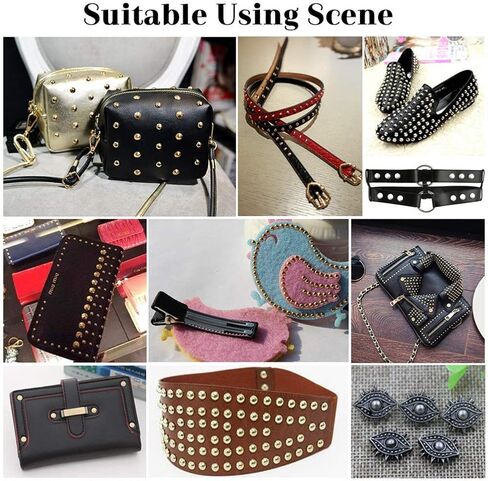 Queta 480 Sets of Leather Rivets Double Cap Rivet,3 Size and Four Colors(Gold,Silver,Bronze and Gunmetal),Good Fixing Tool for DIY Leather Craft,Clothes,Shoes,Bags to Decoration in Kuwait