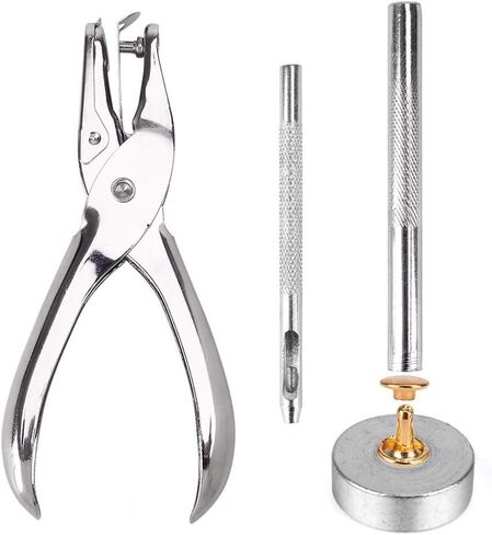 Queta 480 Sets of Leather Rivets Double Cap Rivet,3 Size and Four Colors(Gold,Silver,Bronze and Gunmetal),Good Fixing Tool for DIY Leather Craft,Clothes,Shoes,Bags to Decoration in Kuwait