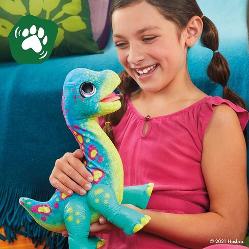 furReal Snackin' Sam The Bronto, Interactive Pets, 40+ Sounds and Reactions, Electronic Pets, Plush Dinosaur Toys for 4 Year Old Girls and Boys in Kuwait