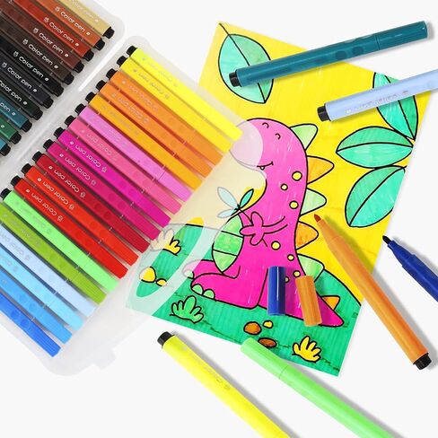 مجموعة اقلام ماركر قابلة للغسل، هدية للاطفال، مجموعة اقلام تحديد 36 لون، للاعمار من 2-4، 4-8 سنوات in Kuwait