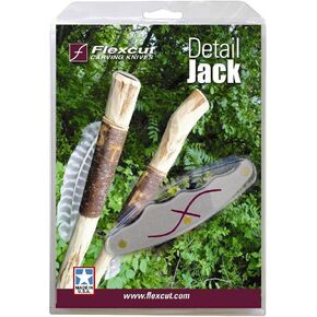 FLEXCUT Left-Handed Carvin' Jack Improved Version 2.0, Folding Multi-Tool for Woodcarving, 4 1/4 inch Closed Length, 6 Blades Included (JKNL291)