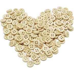 Chenkou Craft 40pcs 25mm 1" Round Natural Wood Buttons 4 Holes Craft Sewing Button (25mm)