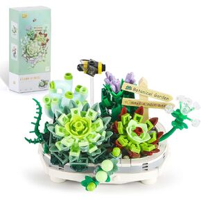 مكعبات بناء QLT Mini Bricks Flowers Bonsai 703 قطعة، مجموعة نباتية للأعمار من 8 إلى 12 عامًا للفتيات كهدية، ديكور منزلي فريد من نوعه، (غير متوافقة مع مجموعة Lego) in Kuwait