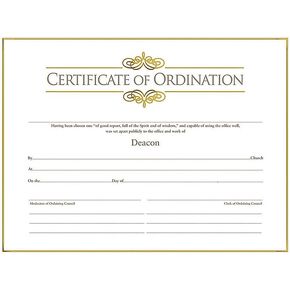 Certif-Ordination-Deacon w/Gold Embossing (Package of 6) in Saudi Arabia