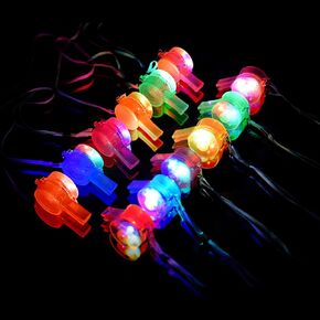 هدايا الحفلات من M.best Glow صفارة LED - عقد بصافرة مضيئة متوهجة في الظلام من مستلزمات الحفلات ،12 عبوة
