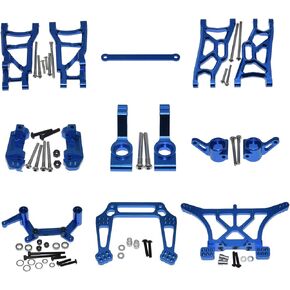 مجموعة ترقية لـ 1/10 Traxxas Slash 2WD Stampede Rustler Bandit استبدال الأجزاء المعدنية من سبائك الألومنيوم 2555 3631 2532 3638 3639 3743 3736 3632 3752 (أحمر)