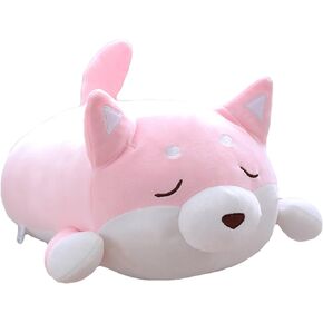 Shiba Inu Dog Plush Pillow, Cute Corgi Akita Stuffed Animals Doll Toy Gifts for Valentine's Gift, Christmas,Sofa Chair, Brown Blink 15"