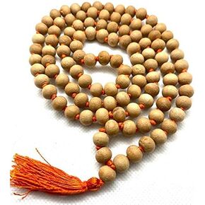 CMEI Sandalwood Mala Beads 108+1 8mm Mala Necklace Japa Mala Hand Knotted Tibetan Mala Prayer Beads Meditation Beads Yoga Necklace (Blue Tassel) in Kuwait