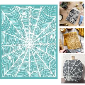 5Pcs/Set Halloween Theme Patterns Silkscreen Stencil,Reusable Self-Adhesive Silk Screen Printing, for Decor/Printing on Wood/Fabric/Wall/Cup/Plate/Glass/Paper, Home Christmas Decorations(8.5x11inch)