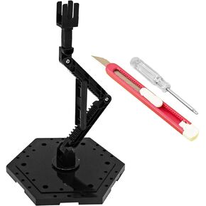 Hobby Model Action Base Display Stand, Gundam Model Stand Action Figure Stand Compatible with MG RG HG Universal Models Stand (6sets Black)