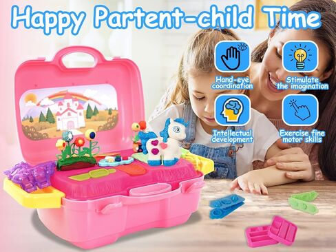 Crelloci Color Dough Cement Mixer Set مجموعة العجين أدوات ألعاب الشاحنة الوحشية وأدوات القطع والإكسسوارات مع حقيبة محمولة للأطفال من عمر 3 إلى 4 سنوات للأولاد والبنات in Kuwait