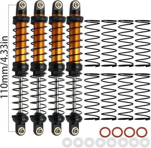 صدمات من سبائك الألومنيوم HYBDX Rc - ممتص للصدمات لسيارة 1/10 RC مجنزرة RC سيارة زاحفة محورية SCX10 AXI03007 RBX10 D90 TRX4 (3.5 بوصة، أزرق) in Kuwait