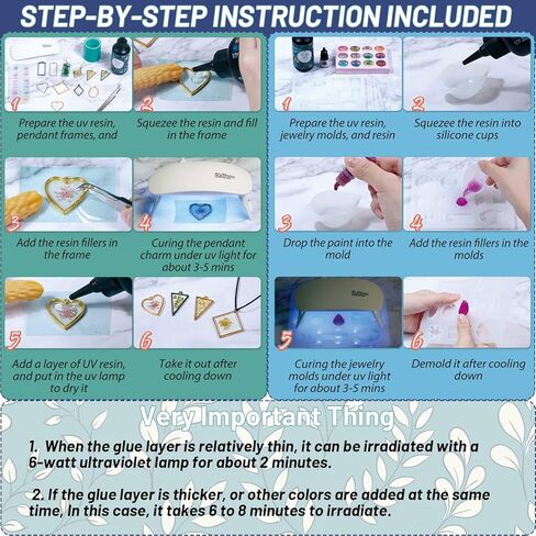 مجموعة راتنجات الأشعة فوق البنفسجية مع ضوء، 136 قطعة من لوازم راتنجات الإيبوكسي للأشعة فوق البنفسجية مع ترقية مصباح الأشعة فوق البنفسجية مجوهرات الراتنج قوالب أدوات DIY للمبتدئين من أجل صب واضح لسلسلة المفاتيح وقلادة وسوار وصناعة الفنون والحرف اليدوية وال in Kuwait
