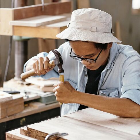 مجموعة أدوات نحت الخشب من ديد وود - 12 قطعة من مجموعة أزميل نحت الخشب مع مقابض خشبية وحقيبة قماشية in Kuwait