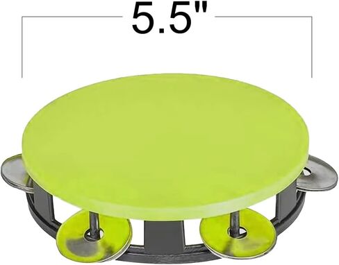 ArtCreativity Neon Tambourines for Kids, Set of 12, Percussion Musical Instruments for Boys and Girls, Durable Plastic and Metal Noisemakers, Birthday Party Favors and Goodie Bag Fillers, 4 Colors in Saudi Arabia
