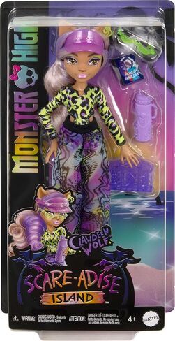 Monster High Scare-adise Island Clawdeen Wolf Doll with Swimsuit, Joggers & Beach Accessories Like Visor, Water Bottle, & Book in Kuwait