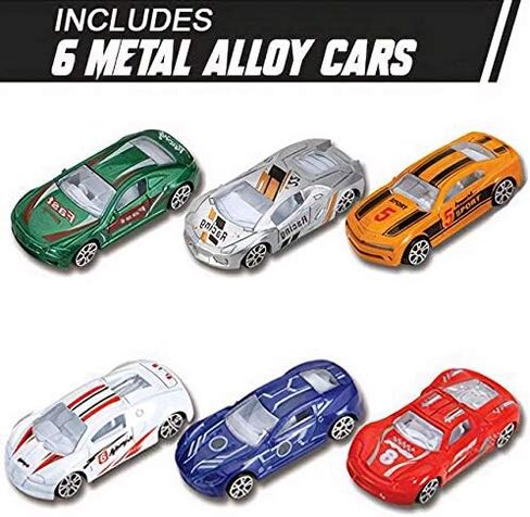 My First Speed Racing Assembly Track Builder Toy Playset - Starter Kit with 6 Diecast Cars, Accessories for Kids in Saudi Arabia