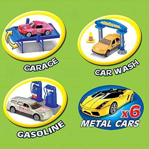My First Speed Racing Assembly Track Builder Toy Playset - Starter Kit with 6 Diecast Cars, Accessories for Kids in Saudi Arabia