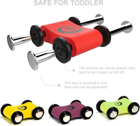 ألعاب منحدر السيارة من توب برايت للأطفال الصغار من عمر 1 إلى 3 سنوات، ألعاب مونتيسوري لهدايا الصبي بعمر سنة واحدة وسنتين، متسابق منحدر سيارة خشبي مع 4 لعبة سيارات و3 مرآب سيارات in Kuwait