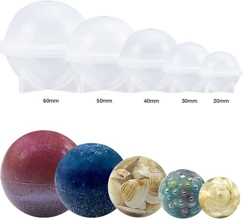 Funshowcase 0.8" Sphere Round Silicone Mold for Resin Epoxy, Jewelry Making, Candle Wax, Homemade Soap, Bath Bomb in Saudi Arabia