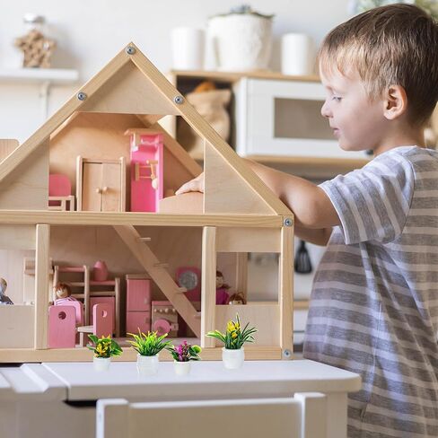 14 Pieces Dollhouse Plant Miniature Bonsai Plant Mini Potted Plant Flower Model Tiny Fake Greenery Ornament Dollhouse Furniture for Christmas Toddlers Girls and Boys (Cute Style) in Saudi Arabia