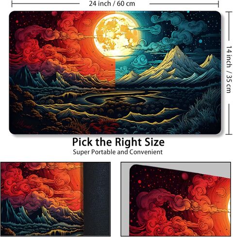 Playmat for MTG, with Free Storage Bags,Game Mat 24 x 14 inches, TCG and Board Game Mat for Cards,Mousepad Desk Mats (Magic Mat 52,with Zones) in Kuwait