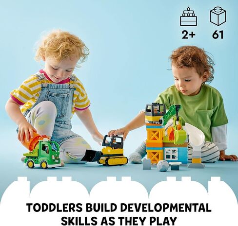LEGO DUPLO Town Bulldozer Construction Vehicle Toy Set 10990, Early Development and Activity Toys, Big Bricks for Small Hands, Pretend Play Learning Toy, Gift for Toddlers Boys Girls Age 2+ Years Old in Saudi Arabia
