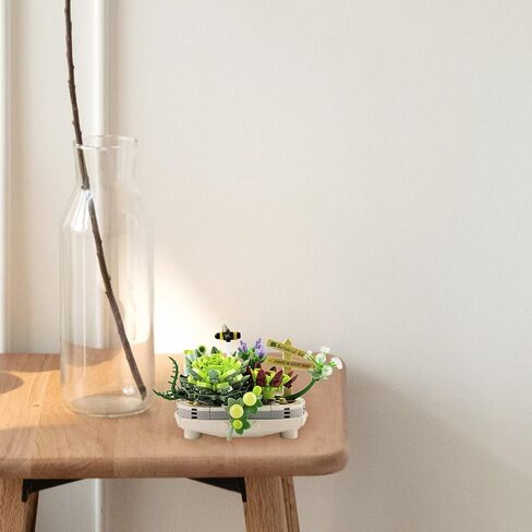 مكعبات بناء QLT Mini Bricks Flowers Bonsai 703 قطعة، مجموعة نباتية للأعمار من 8 إلى 12 عامًا للفتيات كهدية، ديكور منزلي فريد من نوعه، (غير متوافقة مع مجموعة Lego) in Kuwait