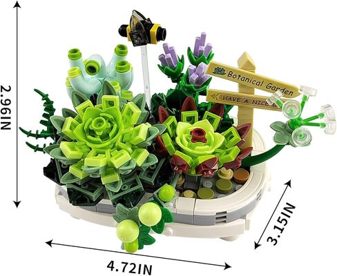 مكعبات بناء QLT Mini Bricks Flowers Bonsai 703 قطعة، مجموعة نباتية للأعمار من 8 إلى 12 عامًا للفتيات كهدية، ديكور منزلي فريد من نوعه، (غير متوافقة مع مجموعة Lego) in Kuwait