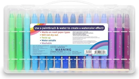 Happido Watercolor Gel Crayons, 48 Piece Set - Smooth Writing and Easy Watercolor Effects, Great for Drawing, Coloring, Painting, and More, Comes with Brush and Carrying and Storage Case in Kuwait